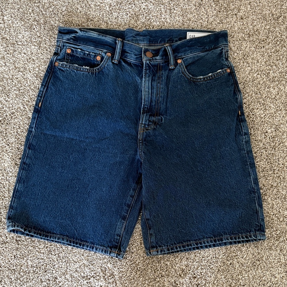 GAP Men's Deep Indigo Denim Cutoff Shorts